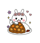 食事する白うさぎ②（爆）（個別スタンプ：3）
