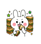 食事する白うさぎ②（爆）（個別スタンプ：9）