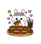 食事する白うさぎ②（爆）（個別スタンプ：10）