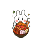 食事する白うさぎ②（爆）（個別スタンプ：11）