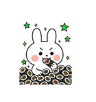 食事する白うさぎ②（爆）（個別スタンプ：12）