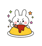 食事する白うさぎ②（爆）（個別スタンプ：13）
