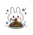 食事する白うさぎ②（爆）（個別スタンプ：14）