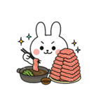 食事する白うさぎ②（爆）（個別スタンプ：16）