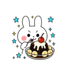 食事する白うさぎ②（爆）（個別スタンプ：18）