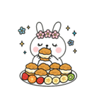 食事する白うさぎ②（爆）（個別スタンプ：19）