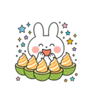 食事する白うさぎ②（爆）（個別スタンプ：20）