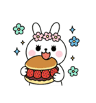 食事する白うさぎ②（爆）（個別スタンプ：21）