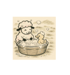 ほんわかひつじのやさしい日常（個別スタンプ：4）