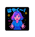アニメかわいい女の子のスタンプネオンカラ（個別スタンプ：31）