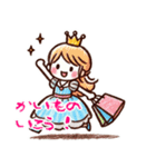クレヨン おひめさま ヘタ かわいい (小)（個別スタンプ：4）