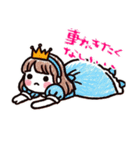 クレヨン おひめさま ヘタ かわいい (小)（個別スタンプ：5）