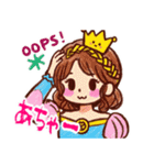 クレヨン おひめさま ヘタ かわいい (小)（個別スタンプ：7）