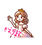 クレヨン おひめさま ヘタ かわいい (小)（個別スタンプ：8）