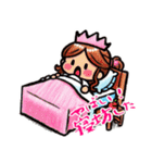 クレヨン おひめさま ヘタ かわいい (小)（個別スタンプ：10）