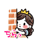 クレヨン おひめさま ヘタ かわいい (小)（個別スタンプ：12）