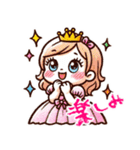 クレヨン おひめさま ヘタ かわいい (小)（個別スタンプ：15）