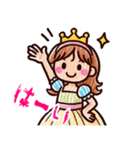 クレヨン おひめさま ヘタ かわいい (小)（個別スタンプ：16）