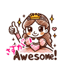 クレヨン おひめさま ヘタ かわいい (小)（個別スタンプ：19）