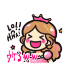 クレヨン おひめさま ヘタ かわいい (小)（個別スタンプ：22）
