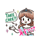 クレヨン おひめさま ヘタ かわいい (小)（個別スタンプ：24）