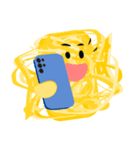 絵を描こう 金糸の携帯電話（個別スタンプ：3）
