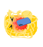 絵を描こう 金糸の携帯電話（個別スタンプ：9）