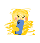 絵を描こう 金糸の携帯電話（個別スタンプ：25）