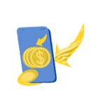 絵を描こう 金糸の携帯電話（個別スタンプ：33）