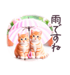 梅雨 夏 毎日使える でか文字 ねこ 日常（個別スタンプ：7）
