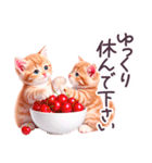 梅雨 夏 毎日使える でか文字 ねこ 日常（個別スタンプ：16）
