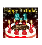 6月上旬❤️日付入り❤️誕生日おめでとう❣️（個別スタンプ：1）