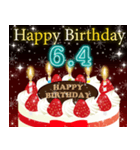 6月上旬❤️日付入り❤️誕生日おめでとう❣️（個別スタンプ：4）