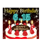6月上旬❤️日付入り❤️誕生日おめでとう❣️（個別スタンプ：15）