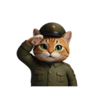 【敬礼する猫】（個別スタンプ：1）