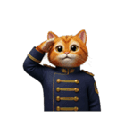 【敬礼する猫】（個別スタンプ：2）