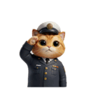 【敬礼する猫】（個別スタンプ：7）