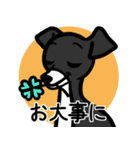 【ブラック3】1年中使える♡パピーイタグレ（個別スタンプ：23）