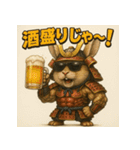 筋肉ラビット侍。（個別スタンプ：9）