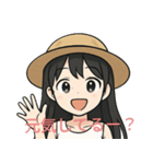 麦わら帽子の少女（個別スタンプ：1）
