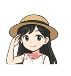 麦わら帽子の少女（個別スタンプ：5）