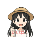 麦わら帽子の少女（個別スタンプ：6）