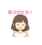 女の子の日常使いできるスタンプ①（個別スタンプ：3）