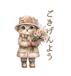 ビンテージ水彩画のねこBIG（個別スタンプ：2）