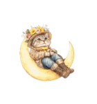 ビンテージ水彩画のねこBIG（個別スタンプ：4）