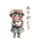 ビンテージ水彩画のねこBIG（個別スタンプ：7）
