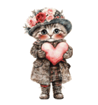 ビンテージ水彩画のねこBIG（個別スタンプ：8）