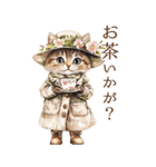 ビンテージ水彩画のねこBIG（個別スタンプ：10）