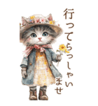 ビンテージ水彩画のねこBIG（個別スタンプ：14）