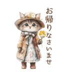 ビンテージ水彩画のねこBIG（個別スタンプ：16）